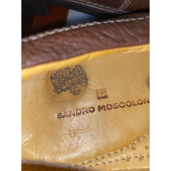 Sandro Moscoloni Brown Soft Leather Oxfords Men's Size US 13.5 EEE 44 BR - Picture 6 of 7